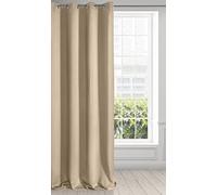 Eurofirany LOGAN Tenda Oscurante Extra Lunga - 1 Unità, Occhielli, Blocco della Luce, Oscuramento della Stanza, Camera da Letto, Soggiorno, 135x250 cm, Beige