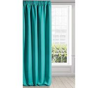 Eurofirany LOGAN Tenda Oscurante Extra Lunga - 1 Unità, Rod Pocket, Fettuccia Arricciatenda, Blocco della Luce, Oscuramento della Stanza, Camera da Letto, Soggiorno, 135x270 cm, Turchese