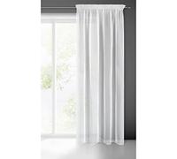 Eurofirany LUCY Tenda in Voile, Tenda Trasparente con Fettuccia Arricciatenda - 1 Unità, Camera da Letto, Soggiorno, Cucina, 140 x 270cm, Bianco (100% poliestere)