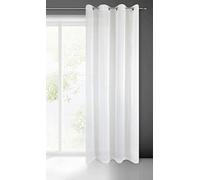 Eurofirany LUCY Tenda in Voile, Tenda Trasparente con occhielli - 1 Unità, Camera da Letto, Soggiorno, Cucina, 140 x 250cm, Bianco