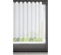 Eurofirany Lucy Voile, Tenda Trasparente con Occhielli-1 unità, Camera da Letto, Soggiorno, Cucina, Poliestere, Bianco, 300x160cm