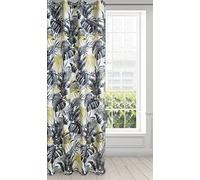 Eurofirany Nelly, tenda oscurante in raso opaco con occhielli, 1 pezzo, motivo floreale, protezione acustica, per soggiorno, camera da letto, 140 x 250 cm, bianco e grigio