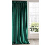 Eurofirany RIA Tenda Oscurante, Tenda con Fettuccia Arricciatenda - 1 pz, Tenda Extra Lunga, Elegante, Tinta Unita, Soggiorno, Camera da Letto, Densità 290 g/m², 140x270 cm, Verde Scuro