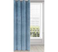 Eurofirany ria Oscurante, Occhielli-1 pz, Tenda Extra Lunga, Elegante, Tinta Unita, Soggiorno, Camera da Letto, Densità 290 g/m², Poliestere, Azzurro, 140x250 cm