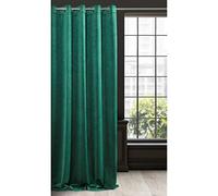 Eurofirany RIA Tenda Oscurante, Tenda con Occhielli - 1 pz, Tenda Extra Lunga, Elegante, Tinta Unita, Soggiorno, Camera da Letto, Densità 290 g/m², 140x250 cm, Verde Scuro