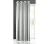 Eurofirany Rita Tenda Liscia Semplice Monocolore - 8 Occhielli Moderni, Camera da Letto, Soggiorno, Salone, cameretta dei Bambini, 1 Pezzo, Poliestere, Grigio Acciaio, 140x250 cm