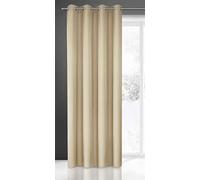 Eurofirany Rita Tenda Liscia Semplice Monocolore - 8 Occhielli Moderni, Camera da Letto, Soggiorno, Salone, cameretta dei Bambini, 1 Pezzo, Poliestere, Beige, 140 x 250 cm