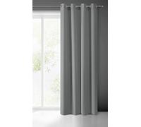 Eurofirany Rita - Tenda liscia semplice tinta unita, con 8 occhielli, per camera da letto, soggiorno e camera dei bambini, in stile moderno, in poliestere, 1 pezzo, 140 x 250 cm, colore: grigio