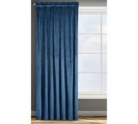 Eurofirany ROSA Tenda in Velluto con Fettuccia Arricciatenda - 1 Unità, Soffice, Pannello, Drappo Classico, Glamour, Elegante, Soggiorno, Camera da Letto, 290 g/m2, 140x270 cm, Blu Scuro