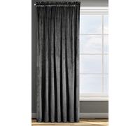 Eurofirany ROSA Tenda in Velluto con Fettuccia Arricciatenda - 1 Unità, Soffice, Pannello, Drappo Classico, Glamour, Elegante, Soggiorno, Camera da Letto, 290 g/m2, 135x300 cm, Nero