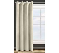 Eurofirany ROSA Tenda in Velluto con Occhielli - 1 Unità, Soffice, Pannello, Drappo Classico, Glamour, Elegante, Soggiorno, Camera da Letto, 290 g/m2, 140x250 cm, Beige