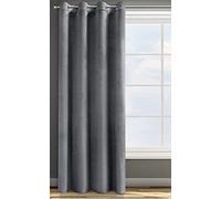 Eurofirany ROSA Tenda in Velluto con Occhielli - 1 Unità, Soffice, Pannello, Drappo Classico, Glamour, Elegante, Soggiorno, Camera da Letto, 290 g/m2, 140x250 cm, Grigio Grafite