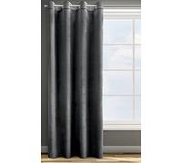 Eurofirany ROSA Tenda in Velluto con Occhielli - 1 Unità, Soffice, Pannello, Drappo Classico, Glamour, Elegante, Soggiorno, Camera da Letto, 290 g/m2, 140x250 cm, Nero