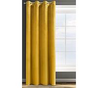 Eurofirany ROSA Tenda in Velluto con Occhielli - 1 Unità, Soffice, Pannello, Drappo Classico, Glamour, Elegante, Soggiorno, Camera da Letto, 290 g/m2, 140x250 cm, Giallo Senape
