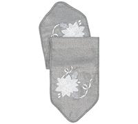 Eurofirany Runner da Tavolo, Poliestere, Grigio, 33 x 140 x 6 cm