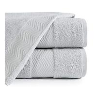 Eurofirany - Set di 6 Asciugamani, in Cotone, Motivo a Zig Zag, Cuciture Metalliche, 50 x 90 cm, 6 pz