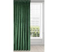 Tenda in velluto con fettuccia arricciata opaca, in velluto e velluto melania, colore verde scuro, 140 x 270 cm