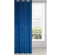 Eurofirany Tenda in velluto con motivo geometrico a ventaglio e occhielli, 1 pezzo, effetto velluto, soffice, moderna, per soggiorno, camera da letto,