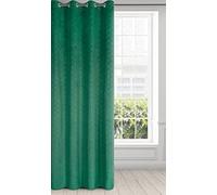 Eurofirany Tenda in velluto con motivo geometrico a ventaglio e occhielli, 1 pezzo, effetto velluto, soffice, moderna, per soggiorno, camera da letto, 140 x 250 cm, struttura in velluto 3D, verde mare