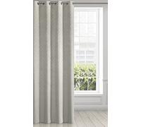 Eurofirany Tenda in velluto con motivo geometrico a ventaglio e occhielli, 1 pezzo, effetto velluto, soffice, moderna, per soggiorno, camera da letto,