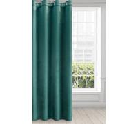 Eurofirany Tenda in Velluto Morbidissimo Oscurante con Occhielli - 1 Pannello, Tenda per Camera da Letto, Cucina, Soggiorno, 140x250 cm, Turchese Scuro