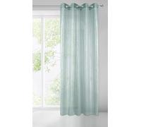 Eurofirany Tende lisce con motivo a pois metallici, trasparenti, opache, 8 occhielli, morbide, moderne, semplici e moderne, per camera da letto, soggiorno, menta e argento, 140 x 250 cm