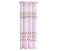 Eurofirany Tende morbide con Motivo a Zig-Zag, con Stampa Opaca, 8 Occhielli, per Camera da Letto, Soggiorno, Rosa, 140 x 250 cm