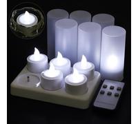 EuroFone Candele Ricaricabili a LED Tealight Candela Bianca Fredda Senza Fiamma Con Telecomando (Cold white with remote 6pcs)
