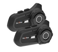 EuroFone S2 Motorcycle Helmet Intercom Bluetooth 5.1 chip, 2 altoparlanti intercom Riders con microfono 2 in 1 (microfoni morbidi e duri), impermeabile, Sunscreen e resistente alla polvere (2