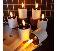 EuroFone Set di 6 candele solari a LED per esterni, impermeabili, con sensore di luce del crepuscolo all'alba, tremolanti per terrazza, giardino, campeggio, decorazione della camera da letto