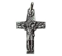Eurofusioni Croce del Buon Pastore - Pendente Placcato Argento - h 4,3 cm - 10 Pezzi