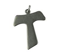 Eurofusioni Croce Tau placcato argento. Ciondolo ideale per collane, bracciali e Bomboniere fai da te. Matrimonio, cresima, comunione e Battesimo/Nascita bambino e bambina - Charm h 3 cm - 10 pezzi