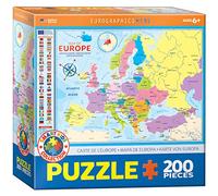 EuroGraphics 6200-5374 - Puzzle da 200 pezzi, motivo: mappa dell'Europa