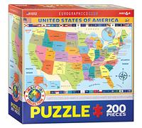 Eurographics Mappa del puzzle degli Stati Uniti (200 pezzi)