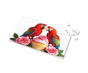 Eurographics - Puzzle da 1000 pezzi, due pappagalli colorati con rose rosa e cupcake. Puzzle per adulti, regali di Pasqua per bambini (1000 pezzi)