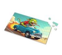 Eurographics - Puzzle da 1000 pezzi, un mostro verde guida un'auto blu con fiamme dietro, puzzle per adulti, regali di Pasqua per bambini (500 pezzi)