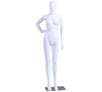 Eurohandisplay NFC-11W - Manichino femminile da donna FC bianco opaco, senza viso, braccia e testa, girevole a 360 gradi, manichino femmina Egghead (NFC-11W donna)