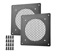 Euroharry Griglia di ventilazione da 120 mm, per PC, computer, AV, armadi elettronici, (metallo spazzolato, 1 pezzo) (2 pezzi)