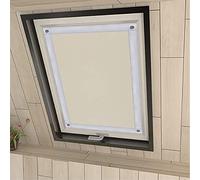 Eurohome Tenda oscurante al 100% senza fori, con ventose, per finestre Velux, beige, 76 x 78 cm, per PK04