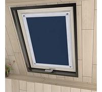 Eurohome Tenda oscurante al 100% senza fori, con ventose per finestre Velux, blu scuro, 76 x 78 cm, per PK04