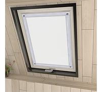 Eurohome Tenda oscurante al 100% senza fori, con ventose per finestre Velux, colore bianco, 76 x 78 cm, per PK04