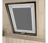Eurohome Tenda oscurante al 100% senza fori, con ventose per finestre Velux, grigio, 76 x 78 cm, per PK04
