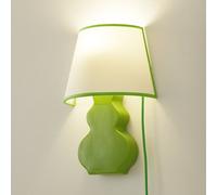 Eurokeramic Applique ceramica A187, paralume tessuto verde Eurokeramic