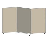 eurokraft basic | Lavagna per presentazioni | pieghevole e mobile | alt x largh x prof 1905 x 3040 x 500 mm | beige