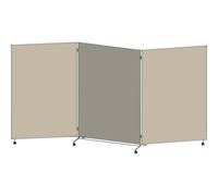 eurokraft basic | Lavagna per presentazioni | pieghevole e mobile | alt x largh x prof 1905 x 3640 x 500 mm | beige