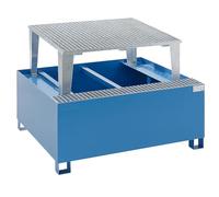 eurokraft basic | Vasca di raccolta in acciaio per serbatoi IBC/KTC | per 1 container da 1000 l | verniciatura a polvere | blu RAL 5012