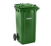 EUROKRAFT pro | Bidone per rifiuti in plastica DIN EN 840 | capacità 240 l | largh x alt x prof 580 x 1100 x 740 mm | verde