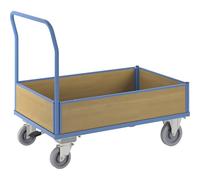 eurokraft pro | Carrello a pianale con sponde in legno