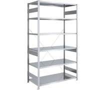 EUROKRAFT pro | Scaffale lungo a innesto | zincato | altezza 2500 mm | portata campata 2500 kg | scaffale portante | largh x prof 1300 x 800 mm