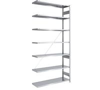 EUROKRAFT pro | Scaffale lungo a innesto | zincato | altezza 3000 mm | portata campata 1700 kg | scaffale aggiuntivo | largh x prof 1300 x 500 mm